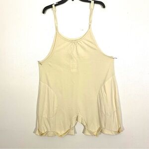 NEW Chelsea Violet Romper Shorts Beige Sleeveless One Piece Pockets Size Large
